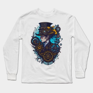 Steampunk woman portrait Long Sleeve T-Shirt